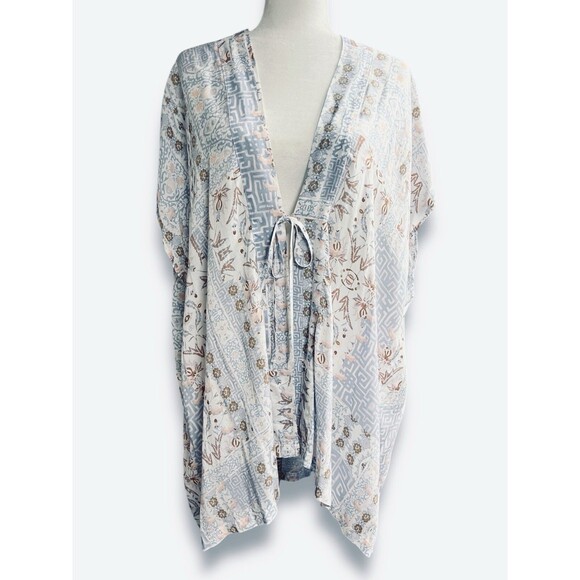 Victoria’s Secret Kimono Swim Coverup Boho Floral Pattern OS Tie Front - Picture 1 of 9